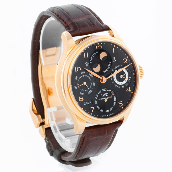 IWC Portuguese 7 Days Perpetual Calendar 18k Rose Gold Men's Complicated Watch IW503202