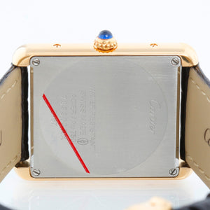 Cartier Tank Solo 18K Yellow Gold Men's  Black Strap Watch W1018855