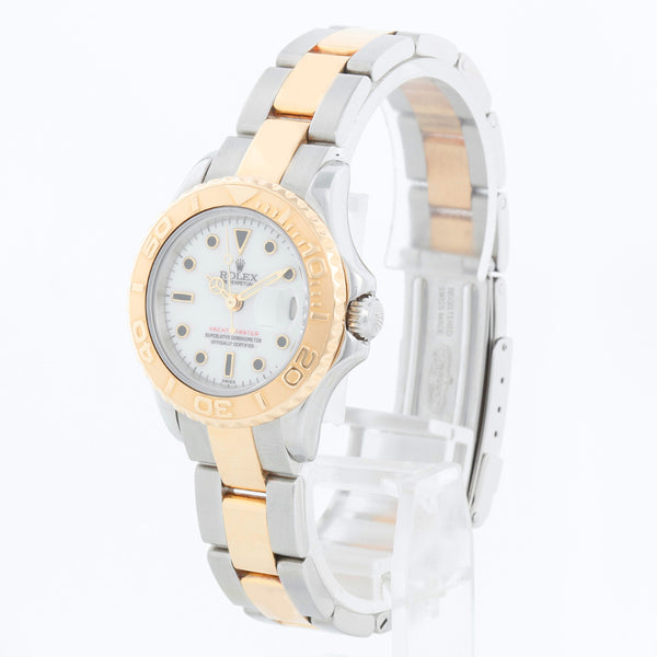 Rolex Ladies Yacht - Master 2-Tone Watch 69623 White Dial White Dial