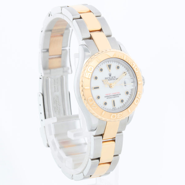 Rolex Ladies Yacht - Master 2-Tone Watch 69623 White Dial White Dial