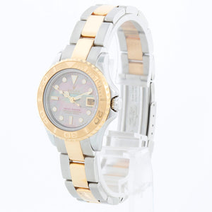 Rolex Ladies Yacht-Master 2-Tone Steel Gold Mother of Pearl Dial Watch 169623