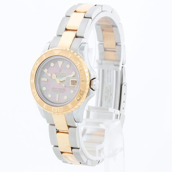 Rolex Ladies Yacht-Master 2-Tone Steel Gold Mother of Pearl Dial Watch 169623