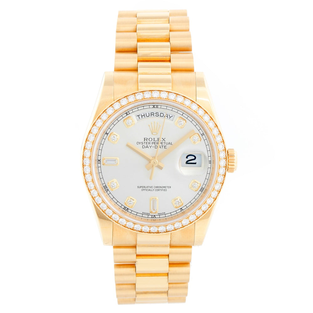 Rolex President Day-Date Men's Watch Silver Dial 118238