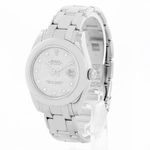 Rolex Ladies Pearlmaster Midsize White Gold  Dome Bezel Watch 81209