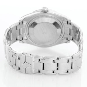 Rolex Ladies Pearlmaster Midsize White Gold  Dome Bezel Sodalite Dial Watch 81209