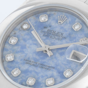 Rolex Ladies Pearlmaster Midsize White Gold  Dome Bezel Sodalite Dial Watch 81209