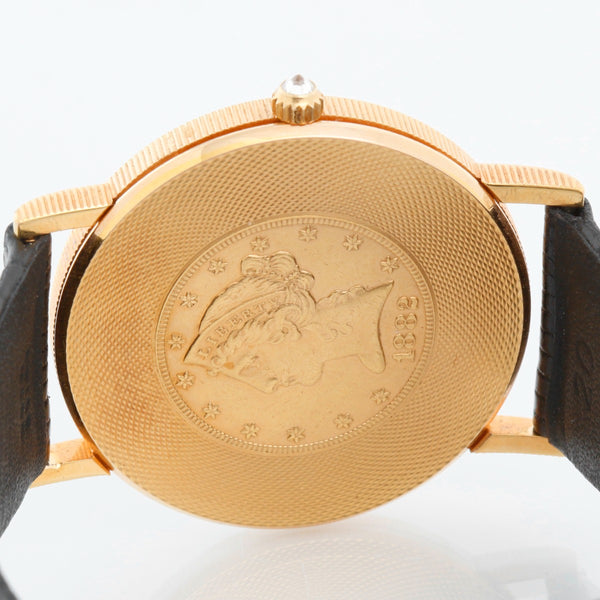 Corum $5 18k Yellow Gold Coin & Diamond  Ladies Watch