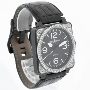 Bell & Ross Stainless Steel Diamond Automatic Mens Watch BR01-92