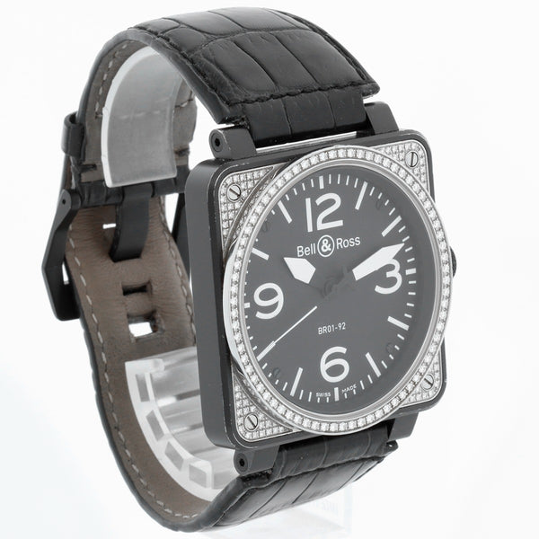 Bell & Ross Stainless Steel Diamond Automatic Mens Watch BR01-92