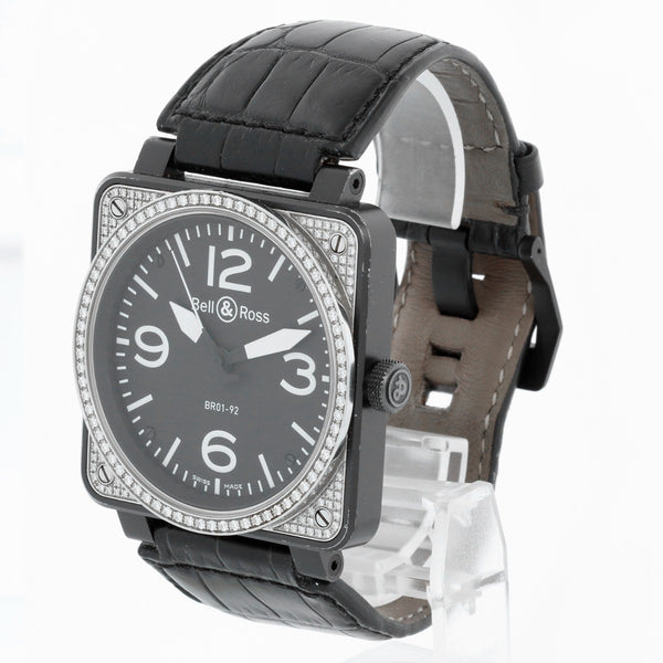 Bell & Ross Stainless Steel Diamond Automatic Mens Watch BR01-92