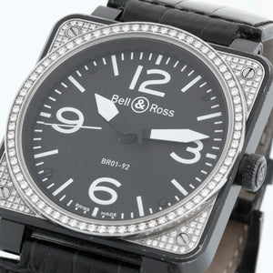 Bell & Ross Stainless Steel Diamond Automatic Mens Watch BR01-92
