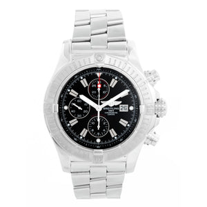 Breitling Avenger Black Dial Men's Chrono Stainless Steel Watch A13370