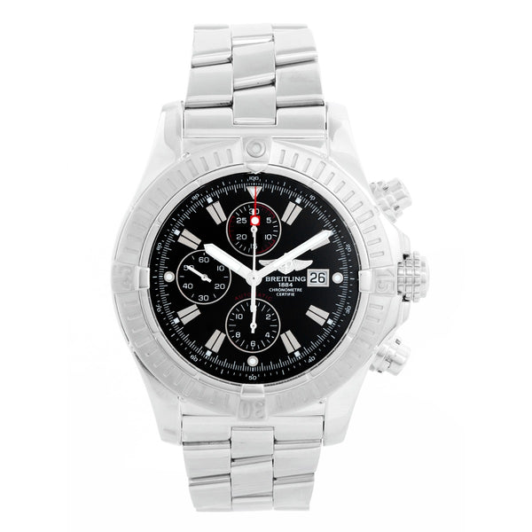 Breitling Avenger Black Dial Men's Chrono Stainless Steel Watch A13370
