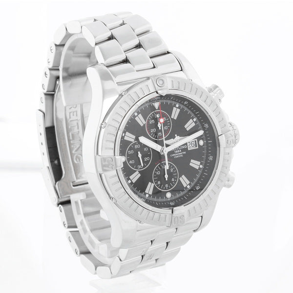 Breitling Avenger Black Dial Men's Chrono Stainless Steel Watch A13370