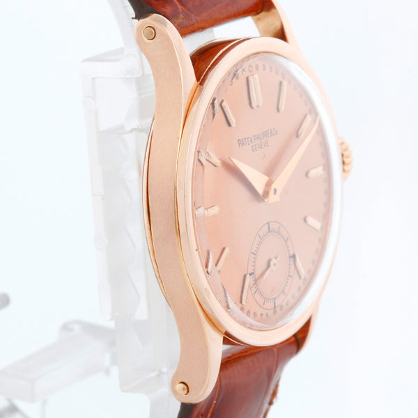Patek Philippe Ref 96 With Rare Pink Dial Calatrava 18k Rose Gold Men's Watch