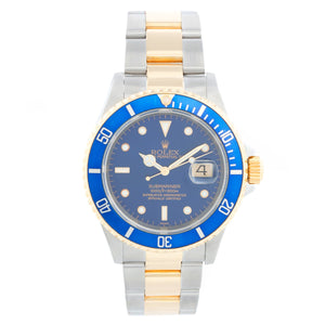 Rolex Submariner 2-Tone Steel & Gold Men's Diving Sports Watch 16613
