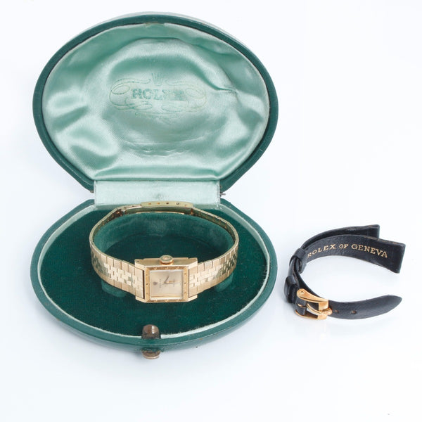 Vintage 18k Yellow Gold Ladies Square Rolex ref 9251