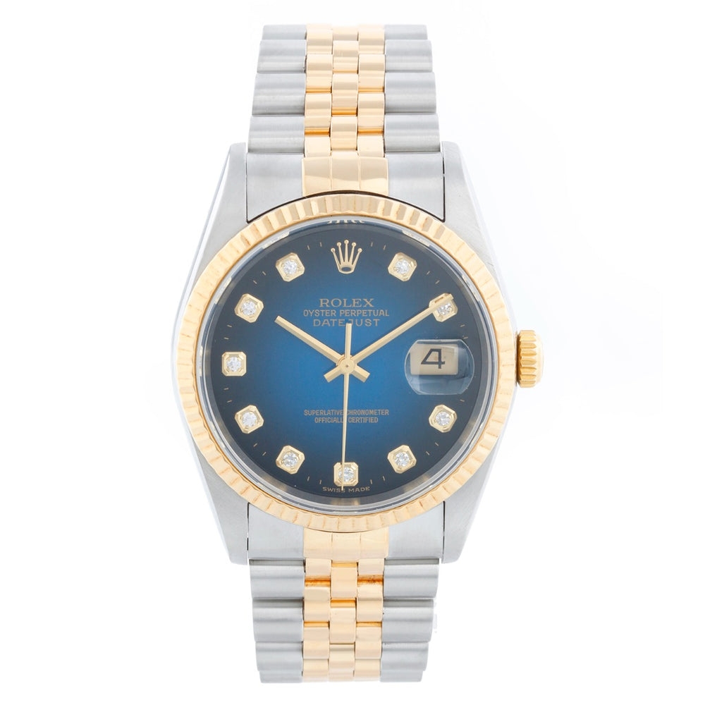 Rolex Datejust Men's 2-Tone Watch  Blue Vignette Dial 16233