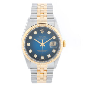 Rolex Datejust Men's 2-Tone Watch  Blue Vignette Dial 16233