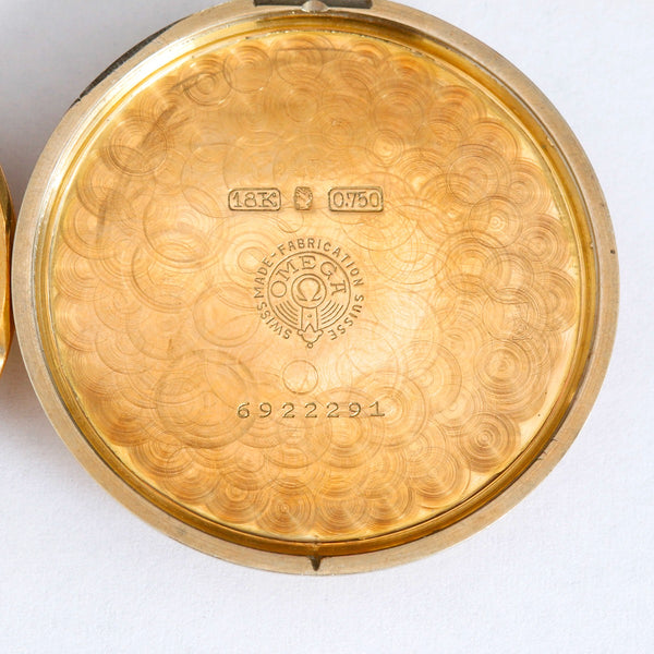 Art Deco Vintage Omega 18K Yellow Gold Pocket Watch