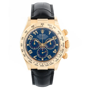 Rolex Cosmograph Blue Racing Daytona Men's 18k Yellow Gold Watch 116518