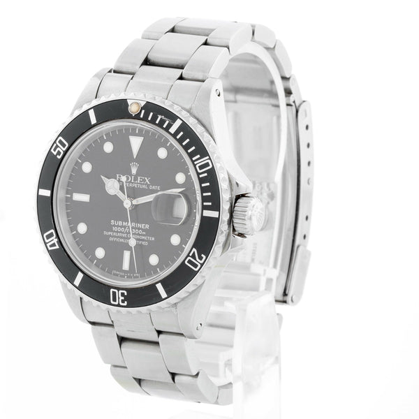 Vintage Rolex Submariner 16800 Stainless Steel Men's Watch with Distinctive Patina