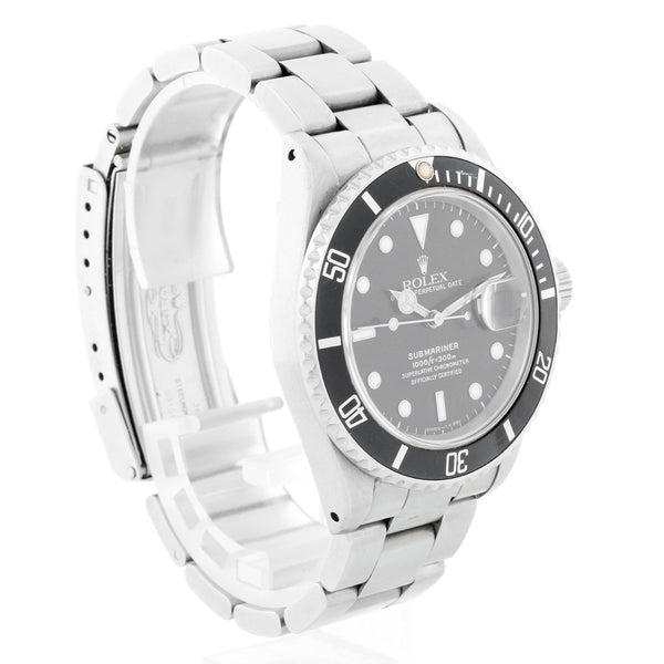 Vintage Rolex Submariner 16800 Stainless Steel Men's Watch with Distinctive Patina