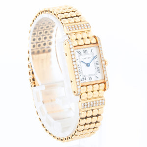 Rare & Unusual Cartier 18K Yellow Gold Tank Ladies Watch 8057