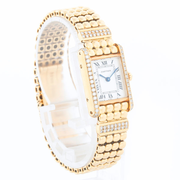 Rare & Unusual Cartier 18K Yellow Gold Tank Ladies Watch 8057