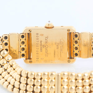 Rare & Unusual Cartier 18K Yellow Gold Tank Ladies Watch 8057