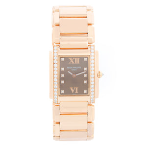 Patek Philippe Twenty-4 Ladies 18k Rose Gold & Diamond Watch 4910/11R