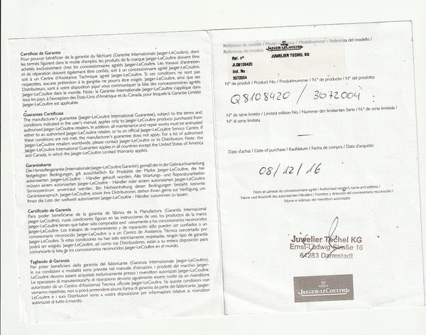 Jaeger LeCoultre Geophysic Universal Time Stainless Steel Men's Watch Ref Q8108420