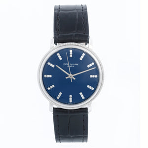 Patek Philippe "Back Wind"  White Gold Men's Watch Ref. 3569