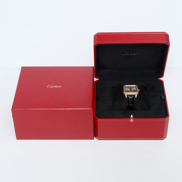 Cartier Santos Dumont Quartz 18k Rose  Gold WJSA0016 4241