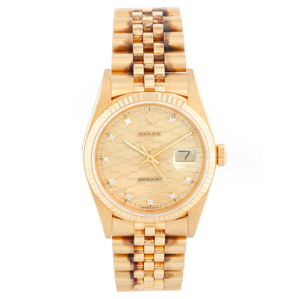 Ultra Rare Collectors Piece Rolex Datejust Men's 18k Chevrolet Diamond Jubilee Watch 16018