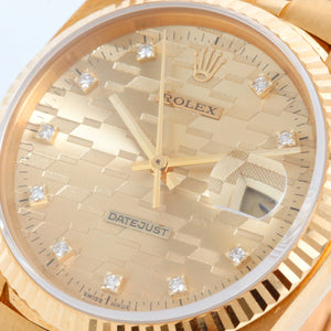 Ultra Rare Collectors Piece Rolex Datejust Men's 18k Chevrolet Diamond Jubilee Watch 16018