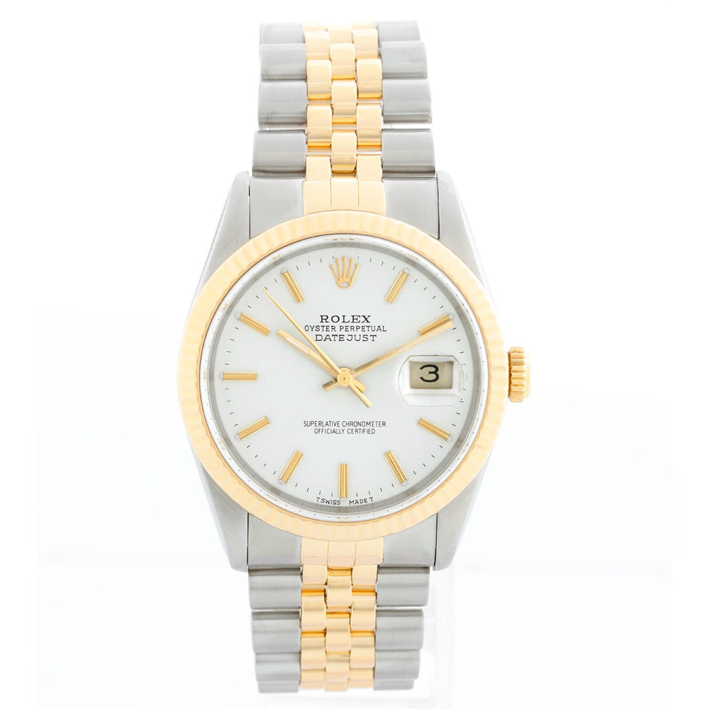 Rolex Datejust Men's 2-Tone Watch 16233 White Dial
