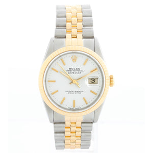 Rolex Datejust Men's 2-Tone Watch 16233 White Dial