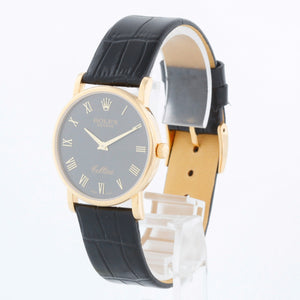 Rolex Cellini Classic Black Dial 18k Yellow Gold Men's Watch 5115
