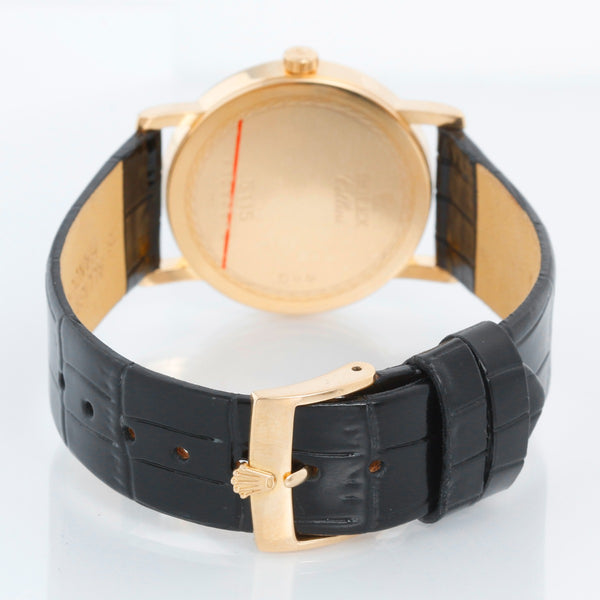 Rolex Cellini Classic Black Dial 18k Yellow Gold Men's Watch 5115