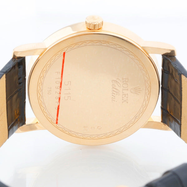 Rolex Cellini Classic Black Dial 18k Yellow Gold Men's Watch 5115