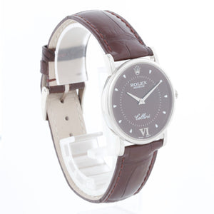 Rolex Cellini Classic 18k White Gold Men's Burgundy  Watch 5115/9
