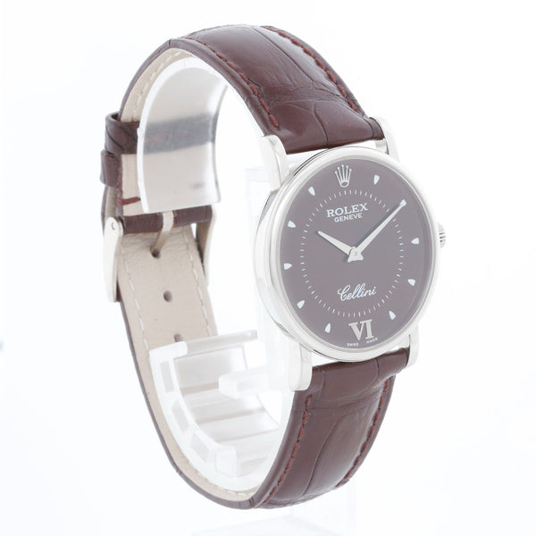 Rolex Cellini Classic 18k White Gold Men's Burgundy  Watch 5115/9