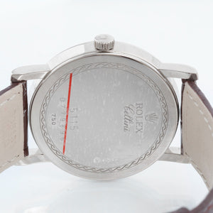 Rolex Cellini Classic 18k White Gold Men's Burgundy  Watch 5115/9