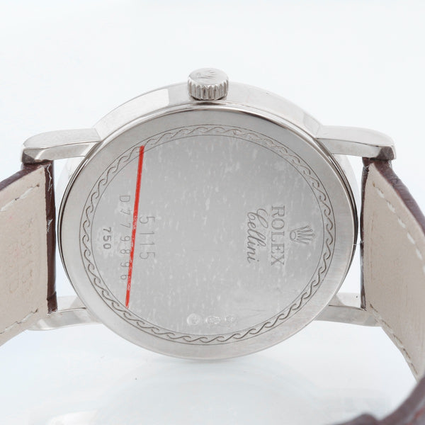 Rolex Cellini Classic 18k White Gold Men's Burgundy  Watch 5115/9