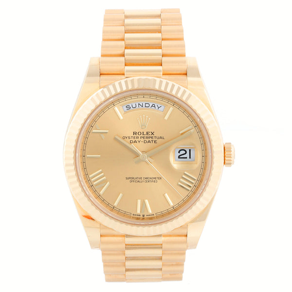 Rolex Day-Date 40 President 18k Yellow Gold Men's Champagne 40mm Watch 228238