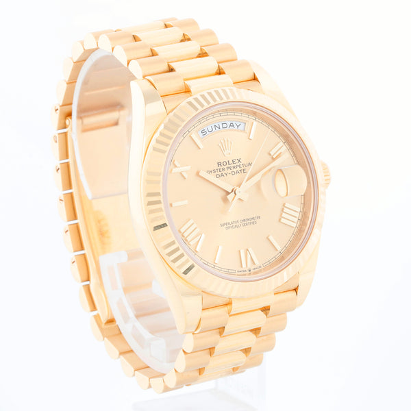 Rolex Day-Date 40 President 18k Yellow Gold Men's Champagne 40mm Watch 228238