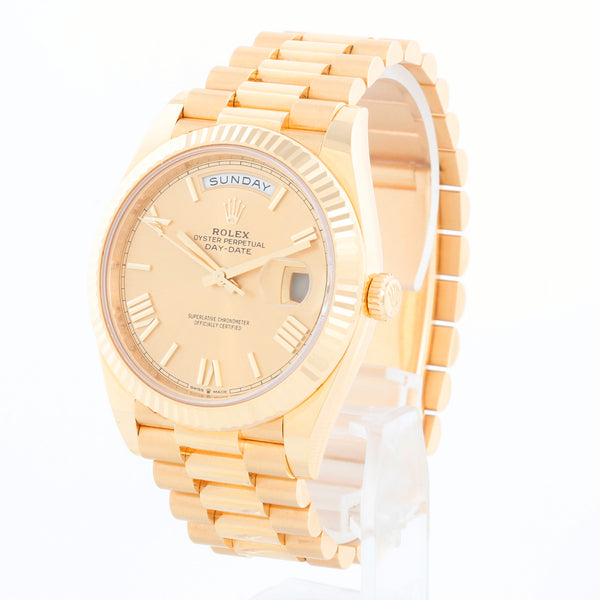 Rolex Day-Date 40 President 18k Yellow Gold Men's Champagne 40mm Watch 228238