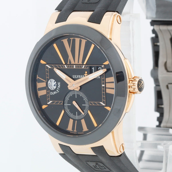 Ulysse Nardin Executive Dual Time 18k Rose Gold Watch 246-00 3/42