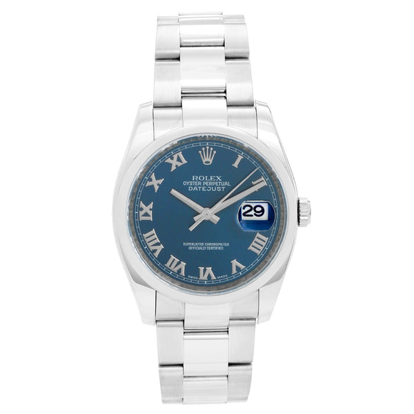 Rolex Datejust Stainless Steel Watch 116200 Blue Dial Men's